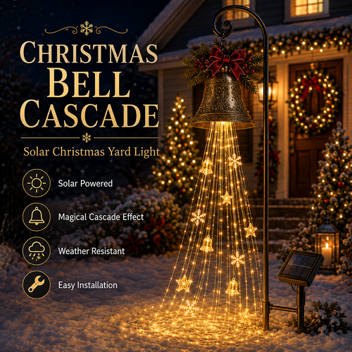 🎄🔔Christmas Bell Waterfall Solar Yard Light✨