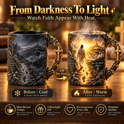 ✝️Last Day 69% OFF🔥   Heat-Reveal Faith Mug | You Are Never Alone
