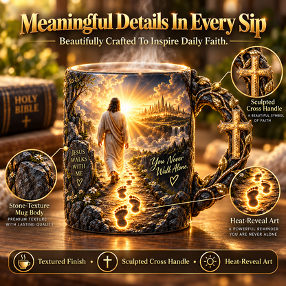 ✝️Last Day 69% OFF🔥   Heat-Reveal Faith Mug | You Are Never Alone