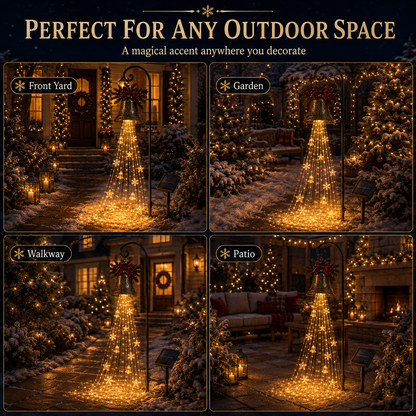 🎄🔔Christmas Bell Waterfall Solar Yard Light✨