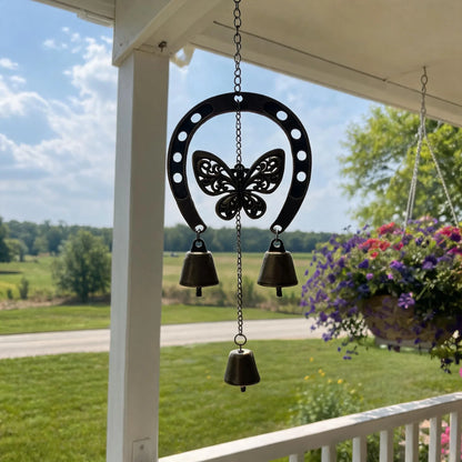 🎄 Handmade Horseshoe Butterfly Wind Chime🦋🐎