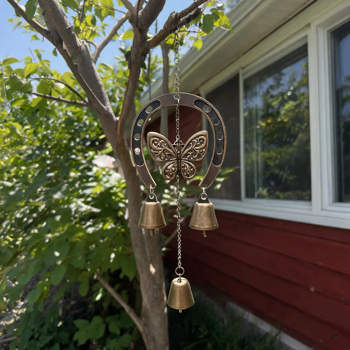 🎄 Handmade Horseshoe Butterfly Wind Chime🦋🐎