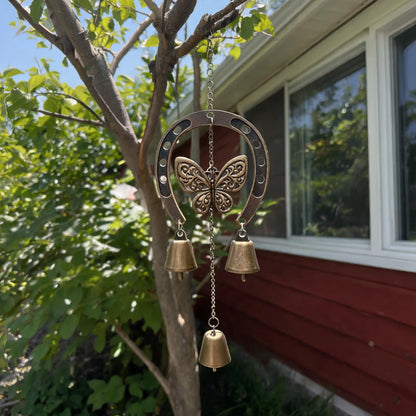🎄 Handmade Horseshoe Butterfly Wind Chime🦋🐎