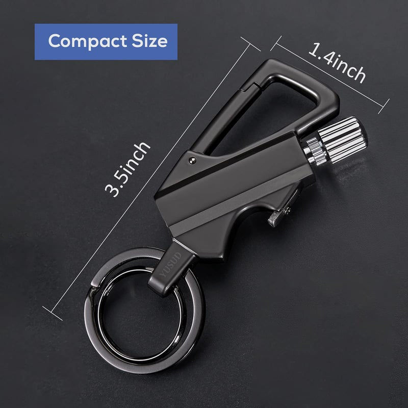 3-in-1 Permanent Match & Carabiner Keychain